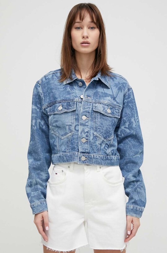 Îmbrăcăminte Tommy Jeans geacă din denim DW0DW17664 albastru