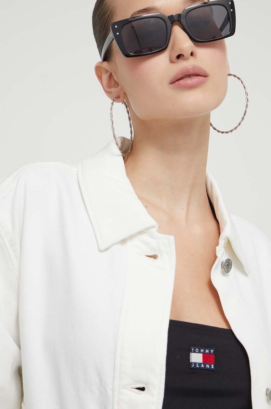 Rifľová bunda Tommy Jeans béžová DW0DW17748