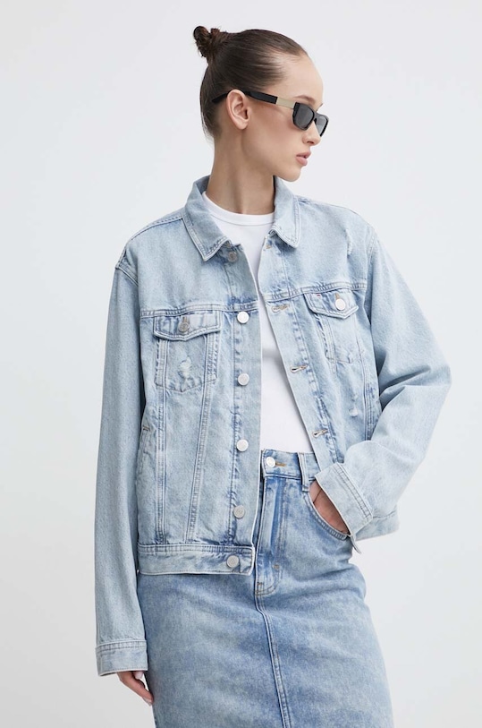 Îmbrăcăminte Tommy Jeans geacă din denim DW0DW18331 albastru