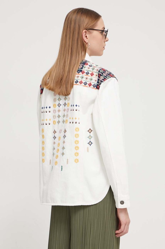 Ρούχα Τζιν μπουφάν Desigual 24SWED13 λευκό