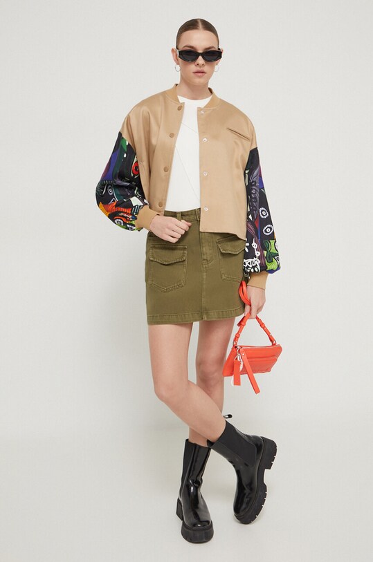 Μπουφάν Desigual 24SWEW27 μπεζ SS24