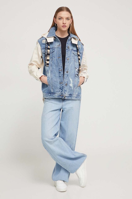 Džínová bunda Desigual MICKEY ART 24SWEW22 modrá SS24