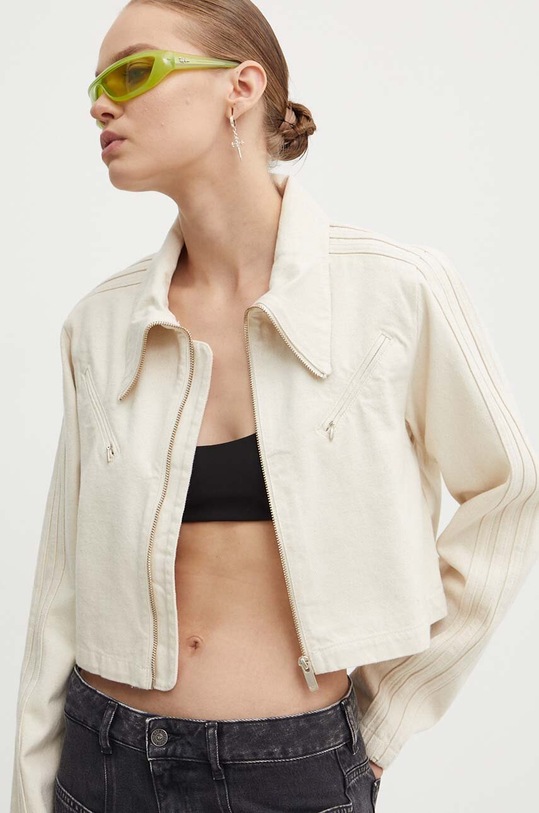 Βαμβακερό σακάκι adidas Originals Montreal TT μπεζ IS3583