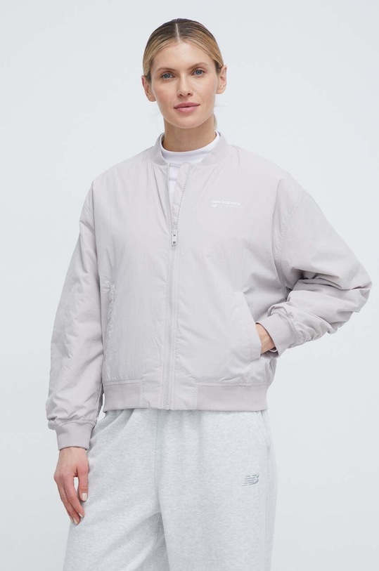 New Balance kurtka bomber WJ33507MNK bez kaptura szary WJ33507MNK