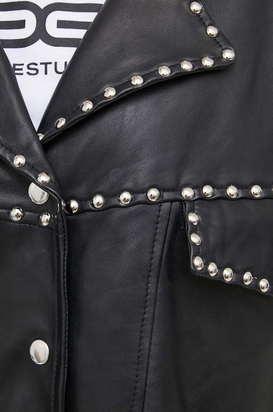 HUGO geacă biker de piele 10909035 negru