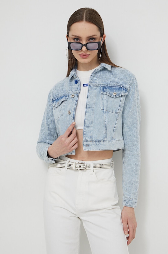 Karl Lagerfeld Jeans kurtka jeansowa niebieski 241J1404