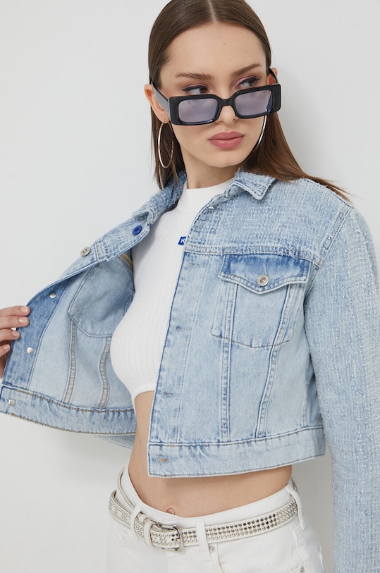 Karl Lagerfeld Jeans kurtka jeansowa 241J1404 niebieski