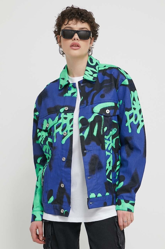 Džínová bunda Karl Lagerfeld Jeans bez kapuce vícebarevná 241J1406