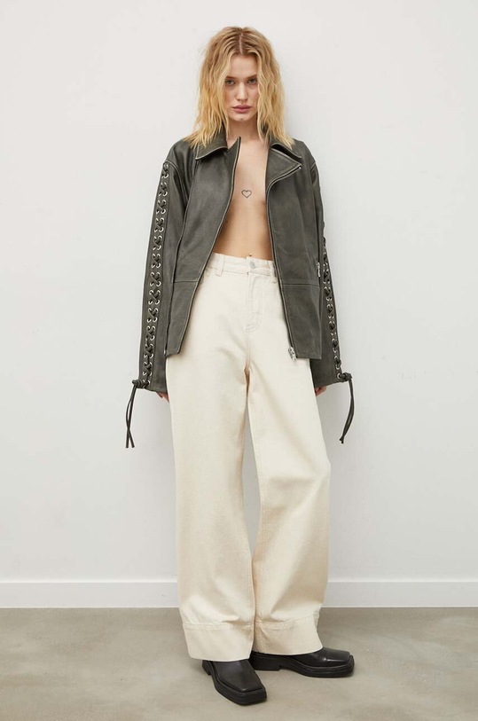 Won Hundred geacă de piele 2797.16015 negru SS24