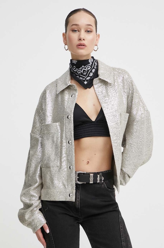 IRO geacă cu aspect de cămașă necaptusit argintiu WM137SUZEL