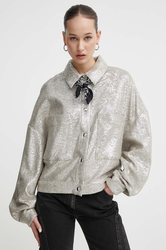 IRO geacă cu aspect de cămașă argintiu WM137SUZEL