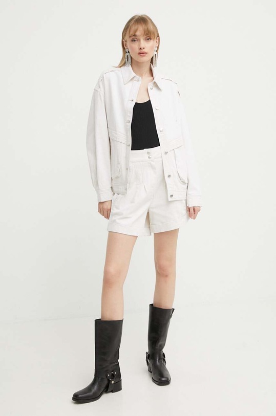 Куртка з домішкою льону IRO WM137ZANO бежевий SS24