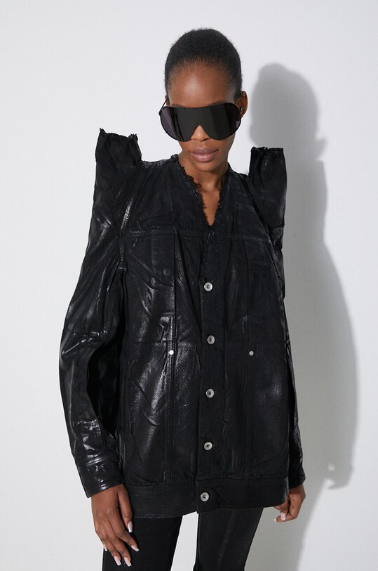 Rick Owens geacă din denim Denim Jacket Tec Worker negru DS01D1704.BF.09