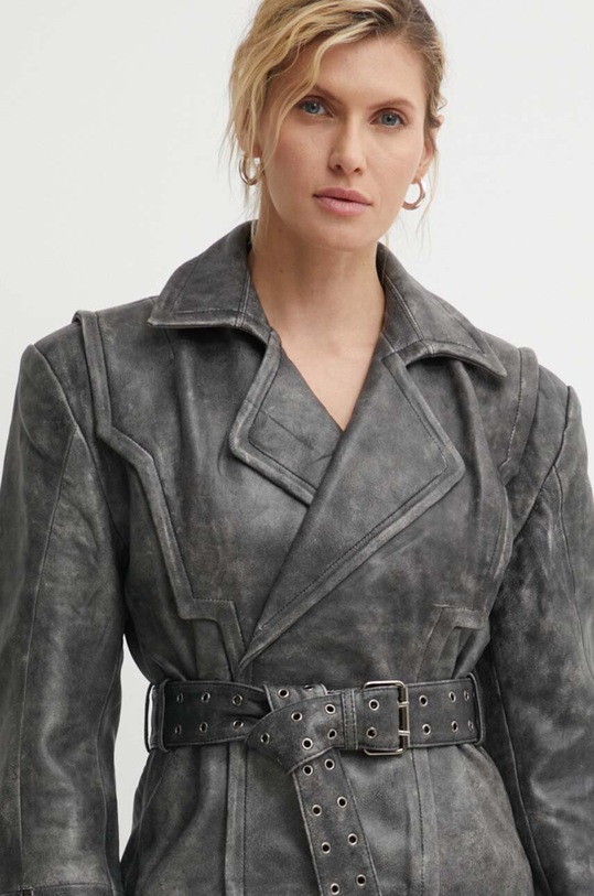 Gestuz geaca de piele gri 10909058