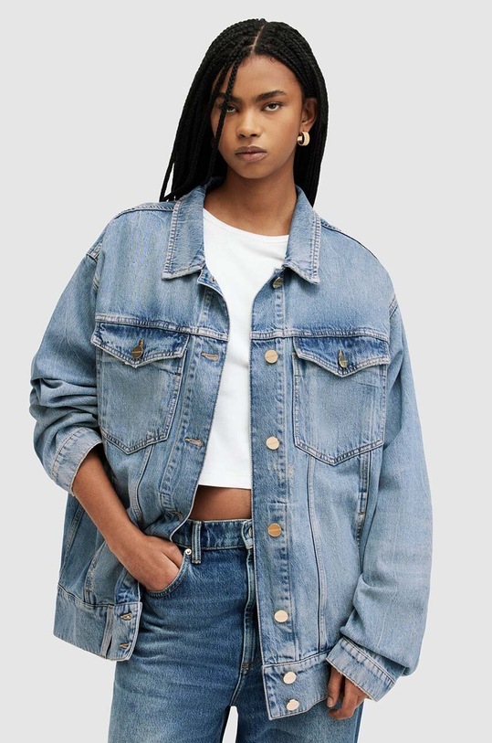AllSaints geacă din denim WILLOW necaptusit albastru WO999Z