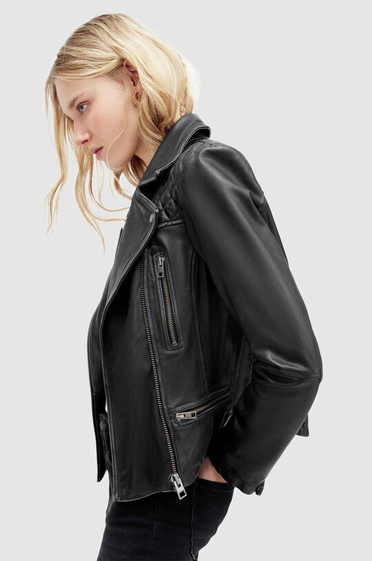 AllSaints kurtka skórzana CARGO czarny WL191Z