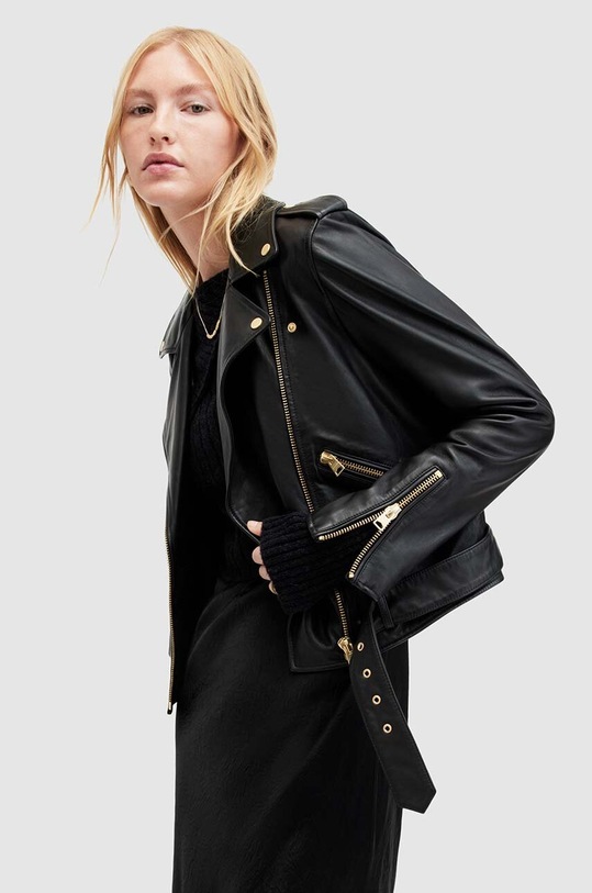 Kožená bunda AllSaints BALFERN černá WL195Z