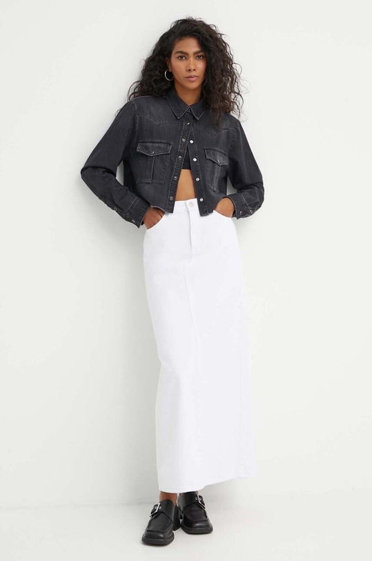 The Kooples koszula jeansowa bawełna szary FCCD28078J