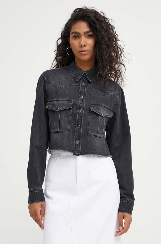 The Kooples koszula jeansowa FCCD28078J szary SS24