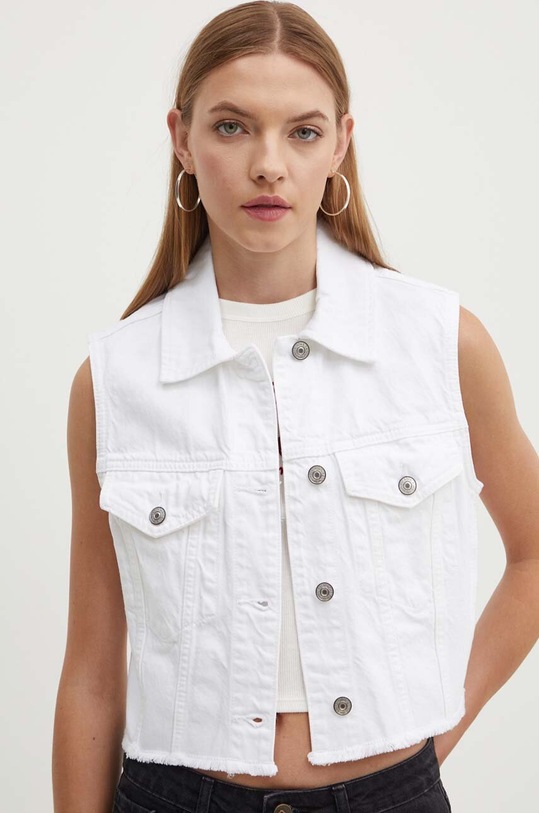 Дънков елек Abercrombie & Fitch без подплата бял KI144.4072.100