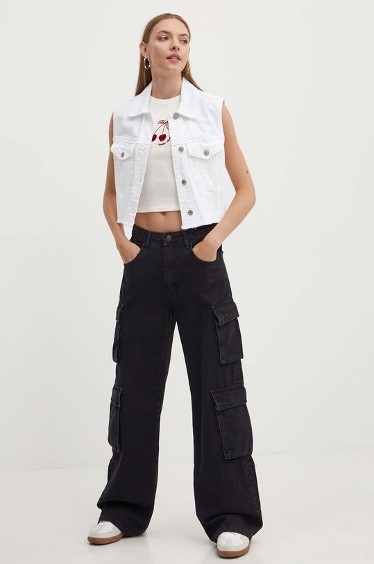 Дънков елек Abercrombie & Fitch KI144.4072.100 бял SS24