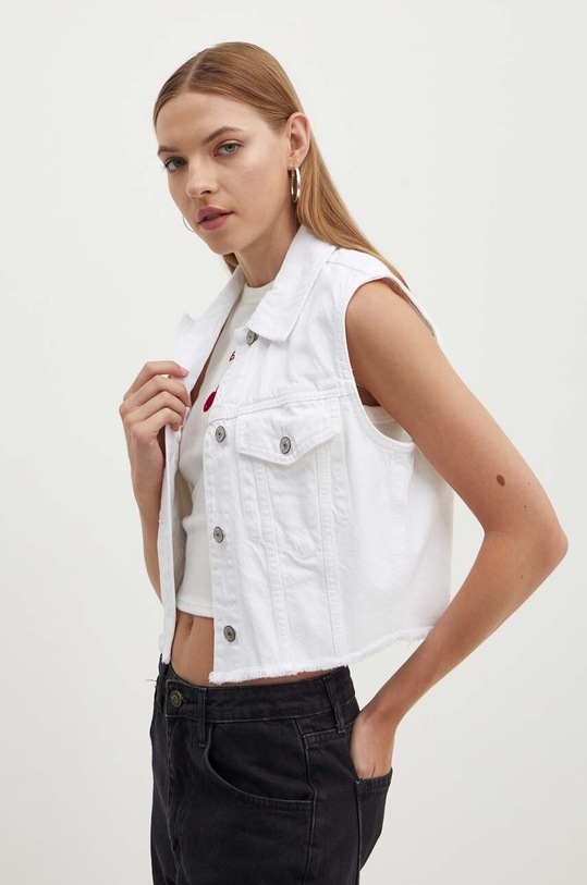 Дънков елек Abercrombie & Fitch бял KI144.4072.100