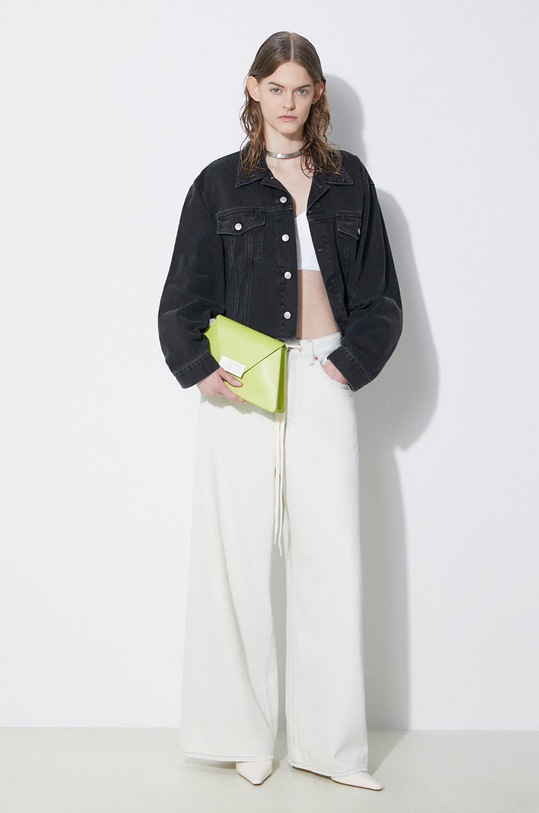 MM6 Maison Margiela geacă din denim S52AM0285 negru SS24