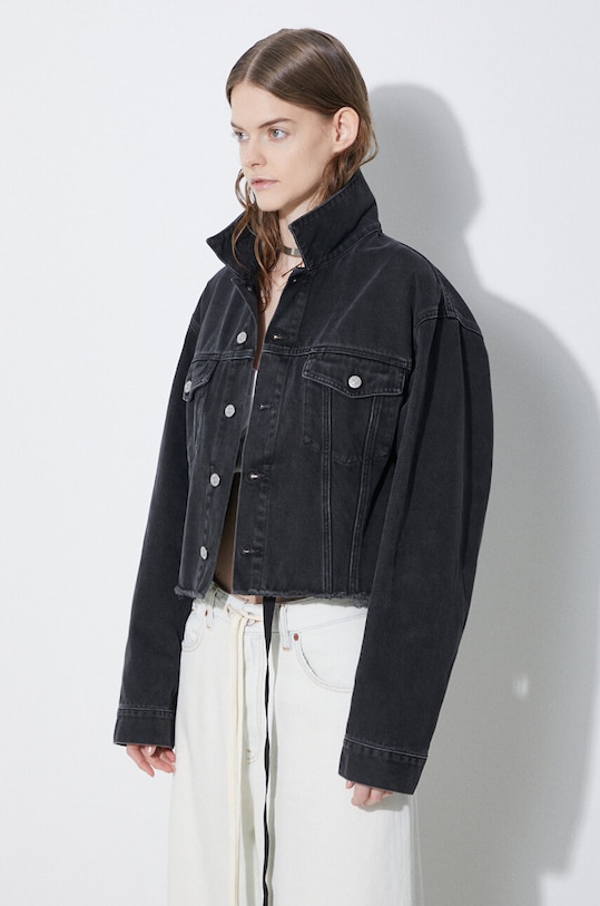 MM6 Maison Margiela geacă din denim negru S52AM0285