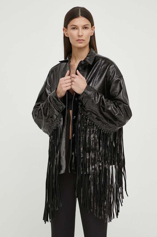 Herskind geaca de piele ALLAN cu captuseala negru 5155125