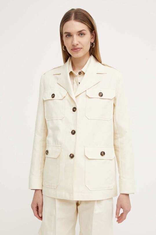 Jakna s dodatkom lana Weekend Max Mara za prijelazno razdoblje bež 2415041013600