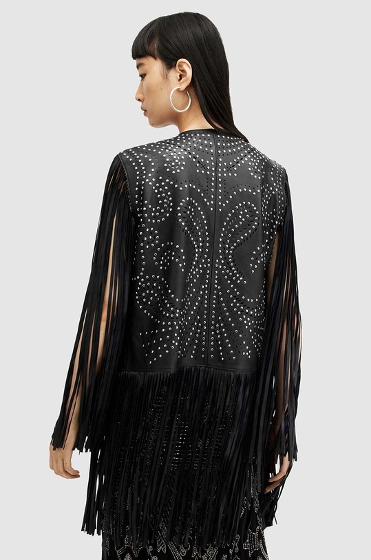 Кожен елек AllSaints ELIAS GILET черен W040LA