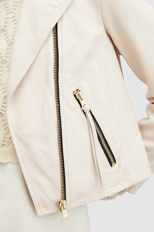 Oblečení Kožená bunda AllSaints DALBY BIKER WL186Z béžová