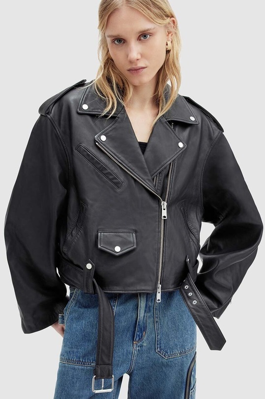 Δερμάτινο μπουφάν AllSaints DAYLE BIKER WL557Z μαύρο SS24