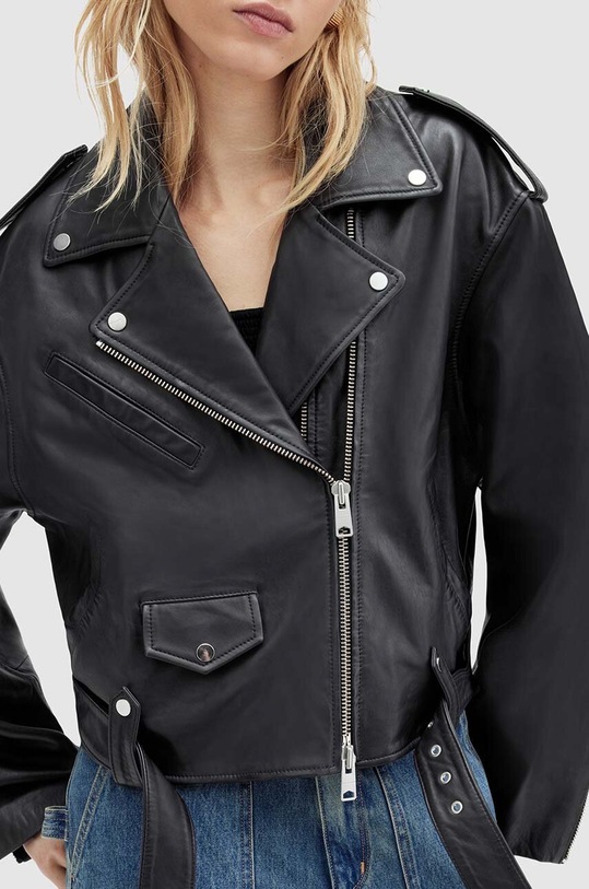 Ρούχα Δερμάτινο μπουφάν AllSaints DAYLE BIKER WL557Z μαύρο
