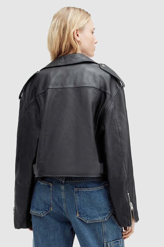 AllSaints giacca in pelle DAYLE BIKER nero WL557Z