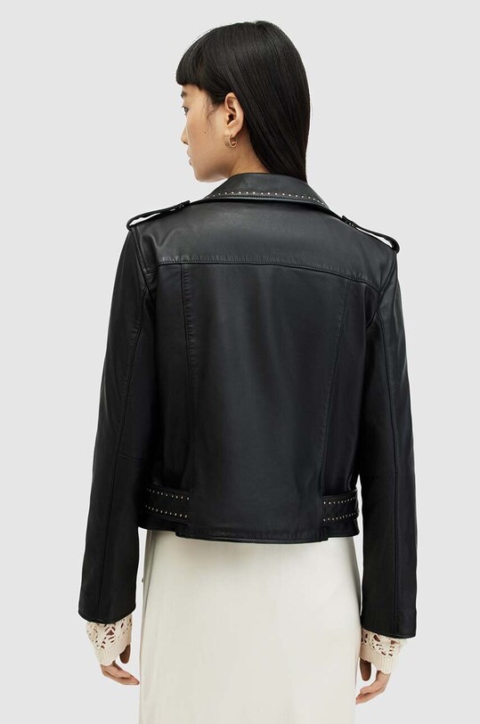 AllSaints geaca de piele BALFERN MINI STUD BI negru WL573Z