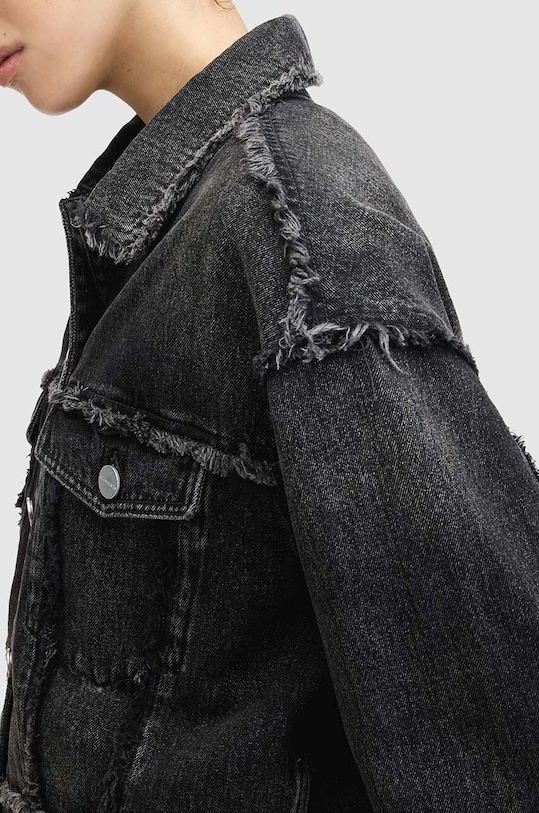 Îmbrăcăminte AllSaints geacă din denim CLAUDE FRAY JACKET W041OA negru