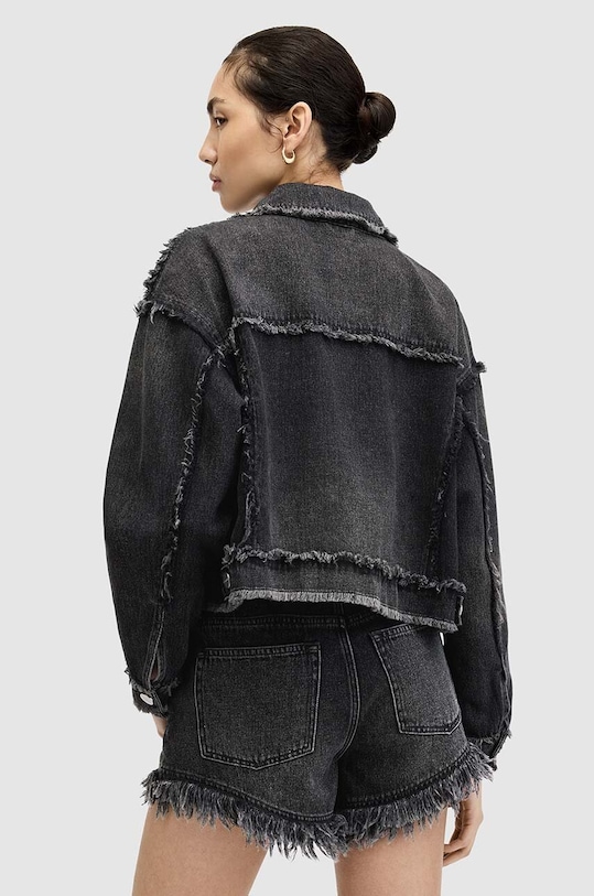 AllSaints geacă din denim CLAUDE FRAY JACKET negru W041OA