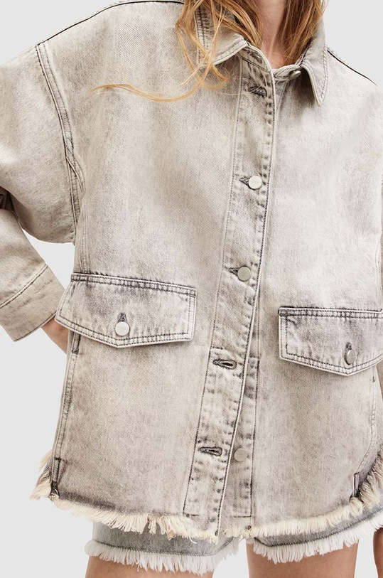 AllSaints geacă din denim HETTIE DENIM SHACKET W033PA gri SS24