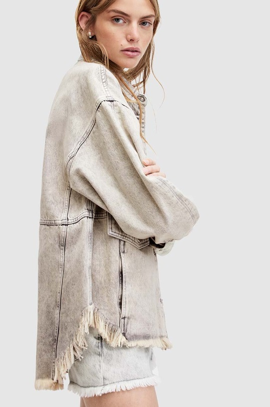 Îmbrăcăminte AllSaints geacă din denim HETTIE DENIM SHACKET W033PA gri