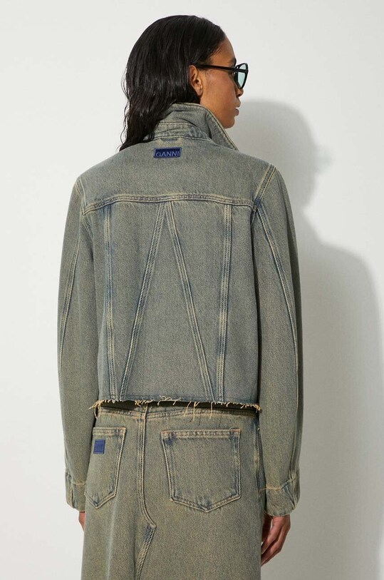 Oblečení Džínová bunda GANNI Overdyed Heavy Denim Jacket J1478 hnědá