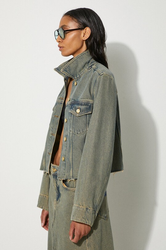 GANNI geacă din denim Overdyed Heavy Denim Jacket maro J1478