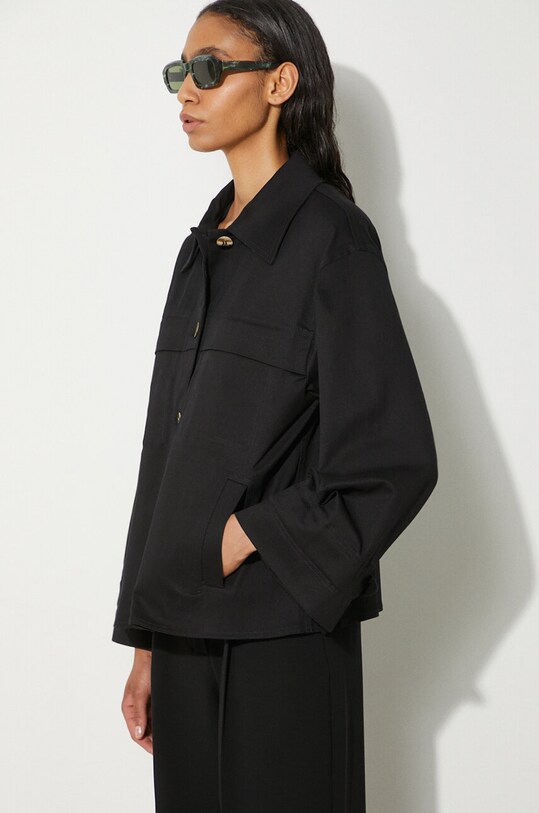 GANNI jacket Herringbone Canvas Jacket black F9611.