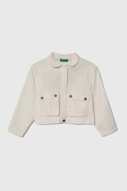 United Colors of Benetton geacă din denim pentru copii necaptusit bej 22C2CN04D.G.Seasonal