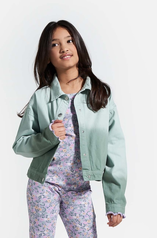 Coccodrillo kurtka jeansowa dziecięca bez kaptura fioletowy WC4152301GEJ