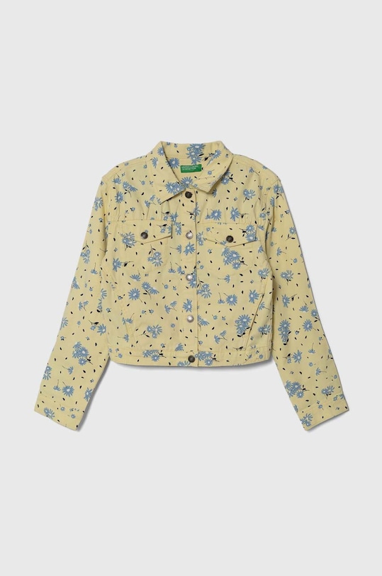 United Colors of Benetton geacă din denim pentru copii necaptusit galben 22HXCN04K.G.Seasonal