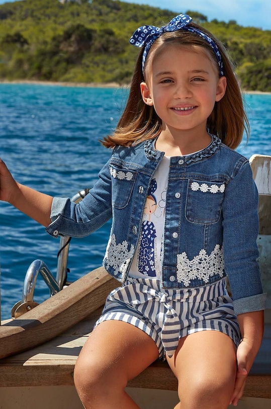 Mayoral kurtka jeansowa dziecięca bez kaptura niebieski 3475.6H.Mini.PPYH