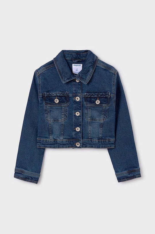 Mayoral kurtka jeansowa dziecięca 6460.8F.Junior.PPYH niebieski SS24