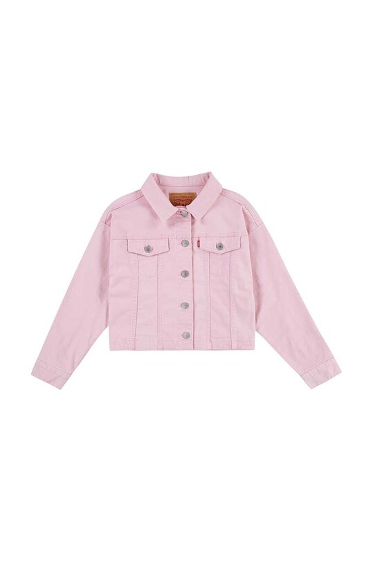 Дитяча джинсова куртка Levi's LVG COLOR BABY BAGGY TRUCKER без підкладки рожевий 3EK106