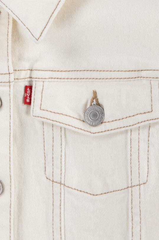 Dziewczynka Levi's kurtka jeansowa dziecięca LVG COLOR BABY BAGGY TRUCKER 4EK106 beżowy